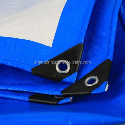 Blauw-zilver lichtgewicht PE-doek met oogletten dichtheid 6*6-16*16 op de Vietnamese markt