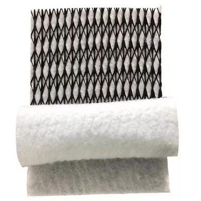 3D-plastic drainage geocomposite met 8 mm x 6 mm geonet en langvezel geotextiel