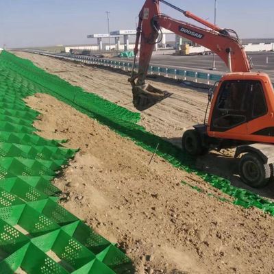 Plastic HDPE Geocell voor hellingsbescherming in zwartkleurig hotelgrid Geo Cell