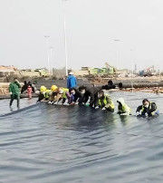 50-200m Lengte HDPE Geomembrane voor garnalen vishouderij Pond Liner Project Solution