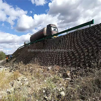 Grafisch ontwerp Geocell voor grindstabilisatie zwart geel wit groen