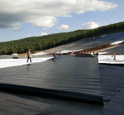 1.0mm HDPE-geomembraan voor visvijvers Breedte 1-6m Chemisch bestand Zwart geomembraan