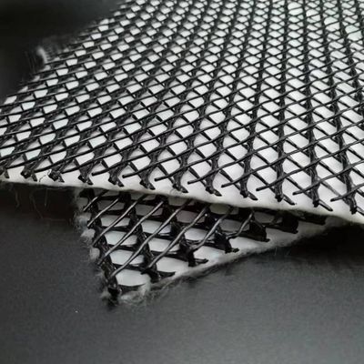 Geonet met geotextiel in het midden 8 mm Dikte Zwart Wit Breedte 4 m