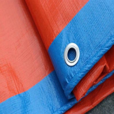 PE-stof bedekt met blauw-oranje traliesrol voor plaid-stijl waterdicht PE-stofdek