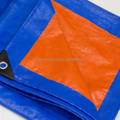 PE-stof bedekt met blauw-oranje traliesrol voor plaid-stijl waterdicht PE-stofdek