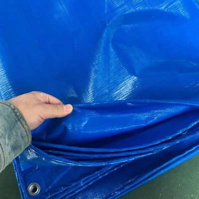 Teren PE waterdicht doek zwaar werk Blauw/Oranje met UV-blocker en duurzaamheid