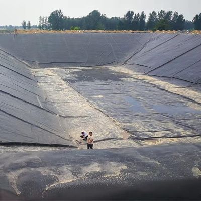 Industrieel ontwerp 250 Mic Zwarte polyethyleenfilm HDPE Geomembrane plaat voor de bouw in Zuid-Afrika