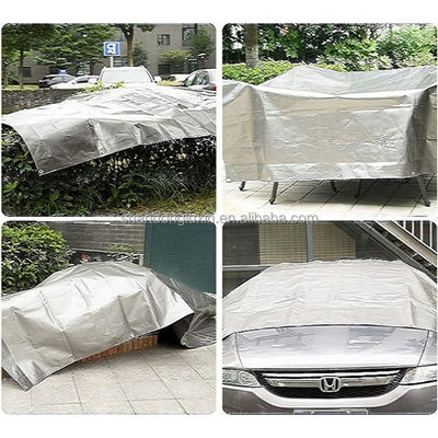 Op maat gemaakte dubbelblauwe kleur gecoate plaid stijl HDPE-doek voor vrachtwagen tent dekking