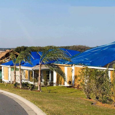 Op maat gemaakte dubbelblauwe kleur gecoate plaid stijl HDPE-doek voor vrachtwagen tent dekking