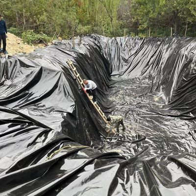 1.2mm 1,5mm HDPE-geomembraan voor industriële ontwerp van vijvers Dubbele gladde/dubbele textuur