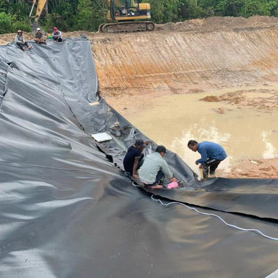Dubbele textuur HDPE geomembraan 1 mm voor waterdichte Plastic Dam Liner Fish Pond Liner