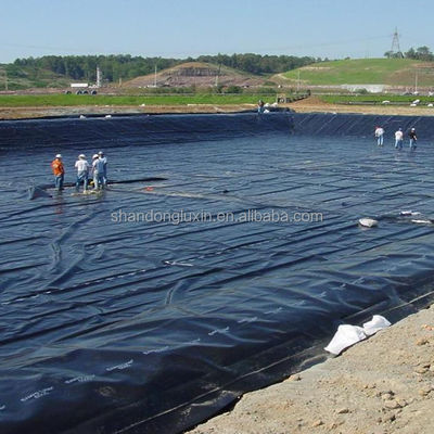 Zwarte dubbele gladde oppervlakte 0,5 mm HDPE geomembraan voor snelweg meer en dam vis vijvers