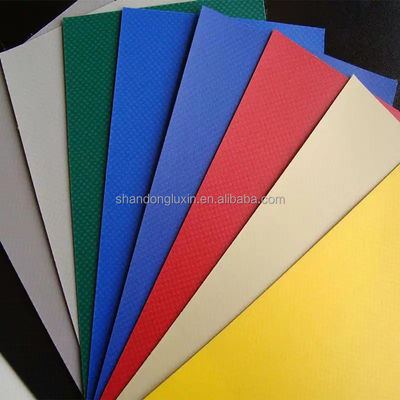 Gecoate superzware pvc-doek, tralies, vinyl-tralies met logo-afdrukcapaciteit