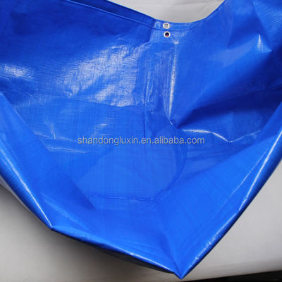 PE-gecoate geweven blauwwitte kleur plastic stofplaten voor 100% waterdicht vrachtwagenbedekking